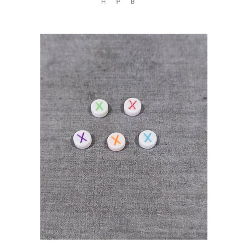 Lot de 5 perles alphabet "x"