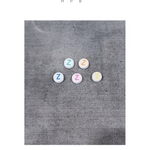 Lot de 5 perles alphabet "z"