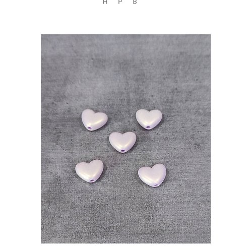 Lot de 5 perles coeurs
