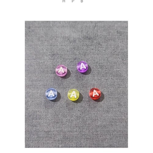 Lot de 5 perles alphabet  "a"