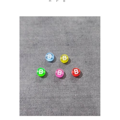 Lot de 5 perles alphabet  "b"