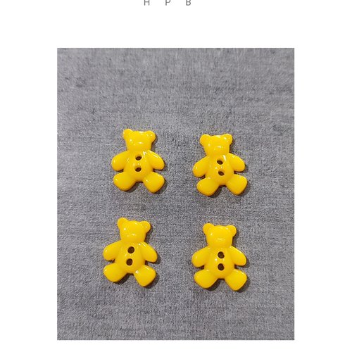 Lot de 4 boutons oursons