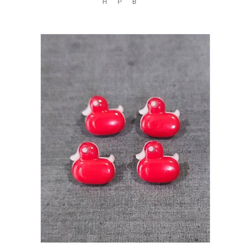 Lot de 4 boutons à anneaux en forme de canard