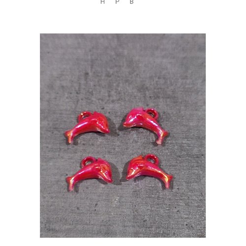 Lot de 4 breloques acryliques dauphin