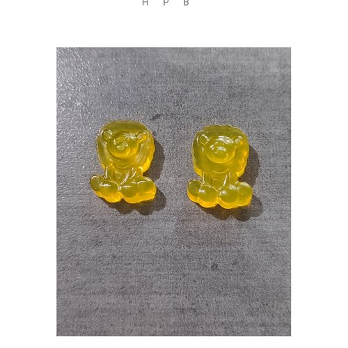 Lot de 2 cabochons lion en résine époxy