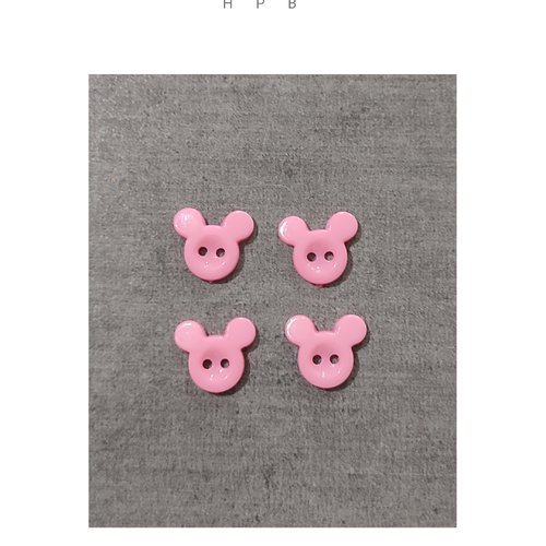 Lot de 4 boutons tête de souris