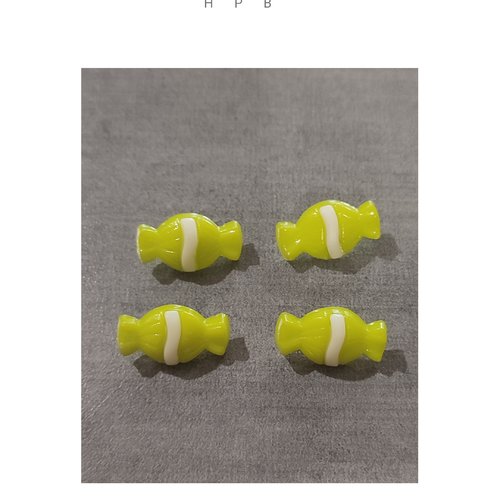 Lot de 4 boutons bonbon à anneaux
