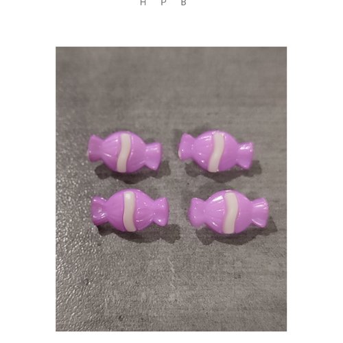 Lot de 4 boutons bonbon à anneaux