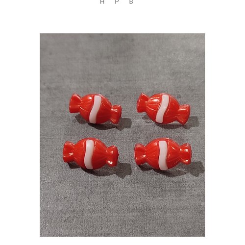 Lot de 4 boutons bonbon à anneaux