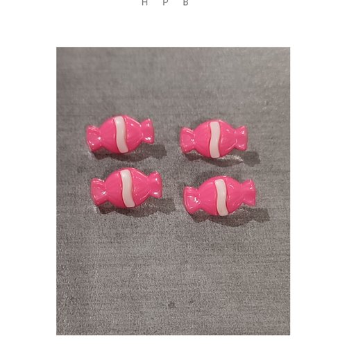 Lot de 4 boutons bonbon à anneaux