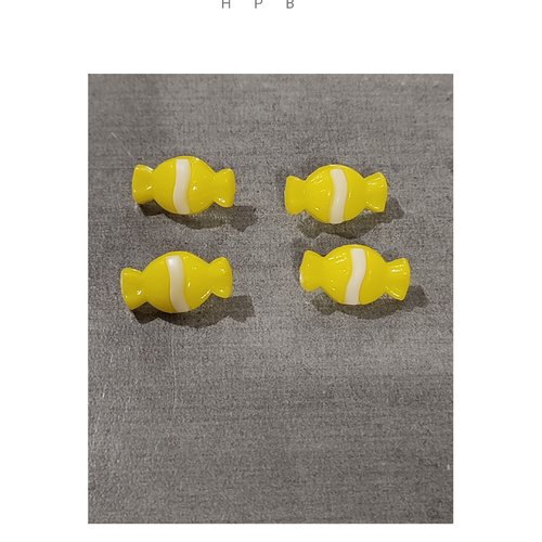 Lot de 4 boutons bonbon à anneaux