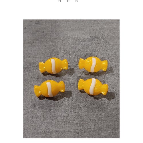 Lot de 4 boutons bonbon à anneaux