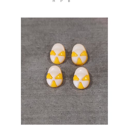 Lot de 4 boutons à anneaux en forme de casquette