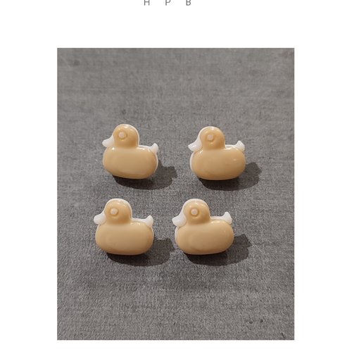 Lot de 4 boutons à anneaux en forme de canard