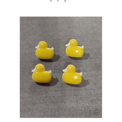 Lot de 4 boutons à anneaux en forme de canard