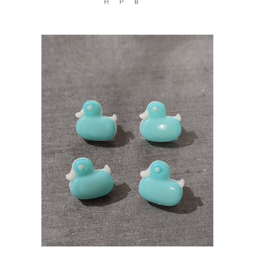 Lot de 4 boutons à anneaux en forme de canard