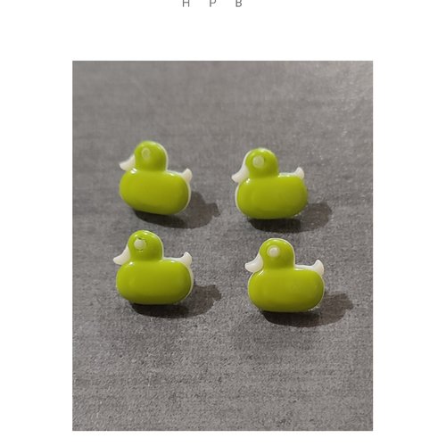 Lot de 4 boutons à anneaux en forme de canard