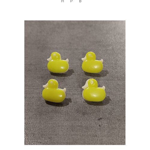Lot de 4 boutons à anneaux en forme de canard