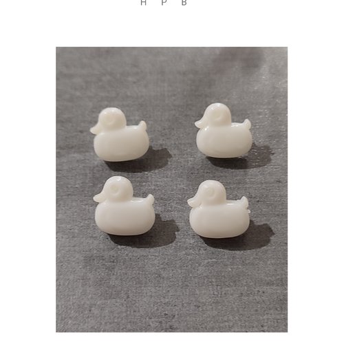 Lot de 4 boutons à anneaux en forme de canard