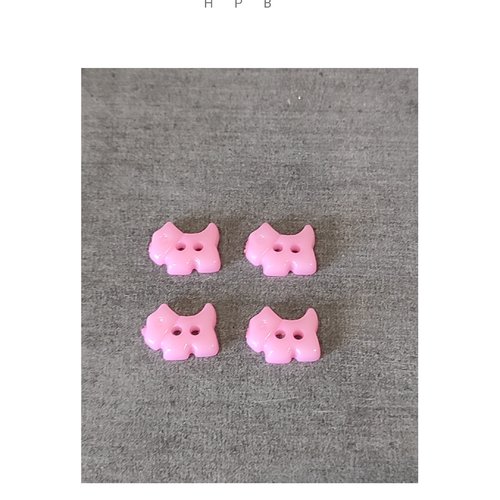 Lot de 4 boutons chiens