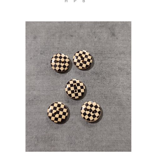 Lot de 5 boutons en bois