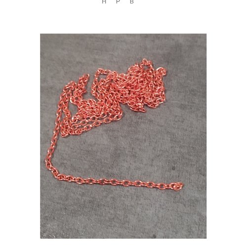 Destockage : 90 cm de chainette rouge orangé en métal