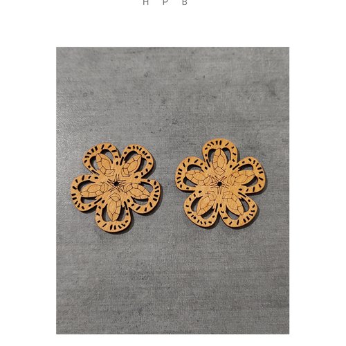 Lot de 2 grandes breloques en bois