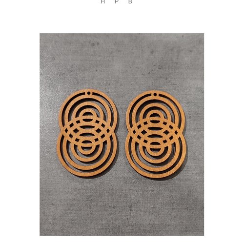 Lot de 2 grandes breloques en bois