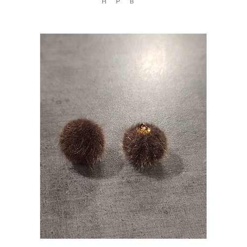 Lot de 2 breloques boules en fausse fourrure