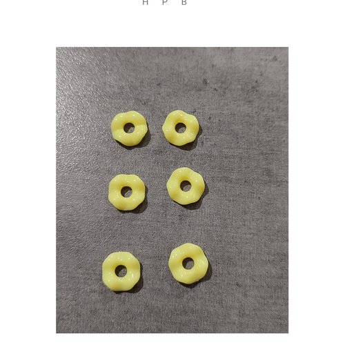 Lot de 6 perles rondelles à vagues