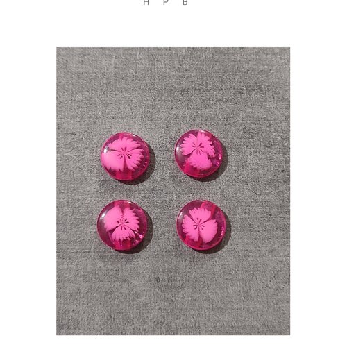 Lot de 4 boutons fleurs