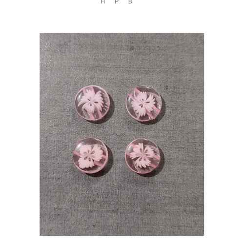 Lot de 4 boutons fleurs