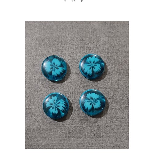 Lot de 4 boutons fleurs