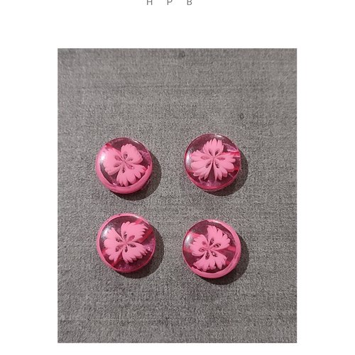 Lot de 4 boutons fleurs