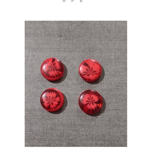 Lot de 4 boutons fleurs