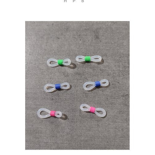 Lot de 6 attaches cordon de lunettes en silicone