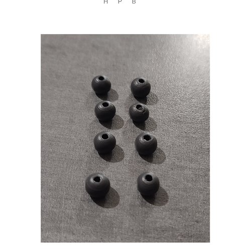 Lot de 8 perles rondes  8 mm en bois