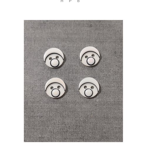 Lot de 4 boutons visage