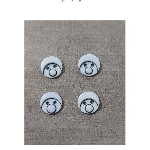 Lot de 4 boutons visage