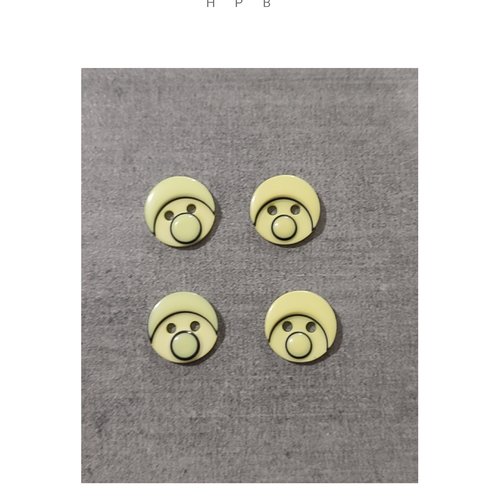 Lot de 4 boutons visage