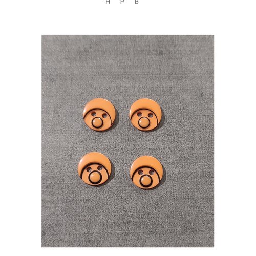 Lot de 4 boutons visage