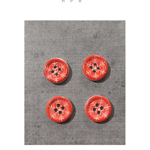 Lot de 4 boutons en bois