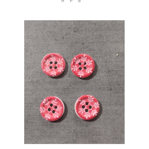 Lot de 4 boutons en bois
