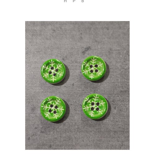 Lot de 4 boutons en bois