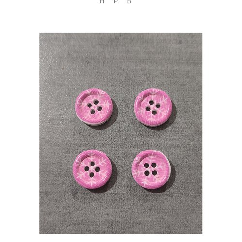 Lot de 4 boutons en bois