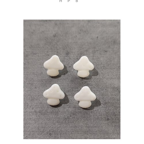 Lot de 4 boutons à anneaux en forme de champignon