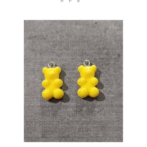 Lot de 2 breloques acryliques oursons