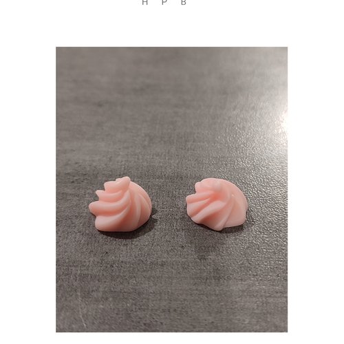 Lot de deux cabochons en résine "chantilly"