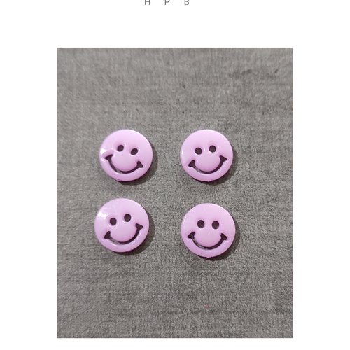 Lot de 4 boutons smiley