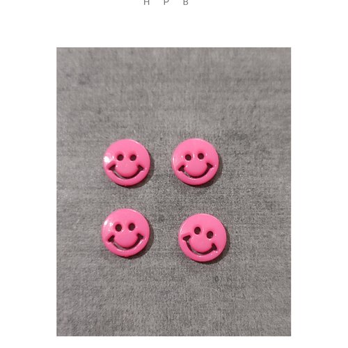 Lot de 4 boutons smiley